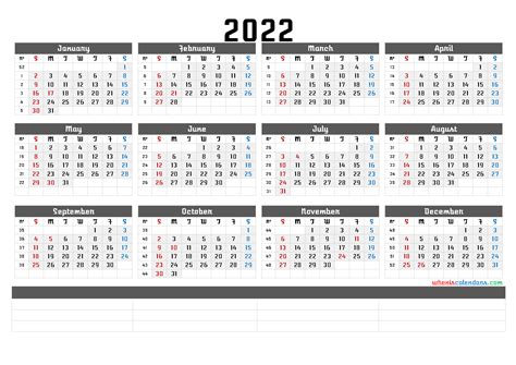 Printfree Calendar 2022