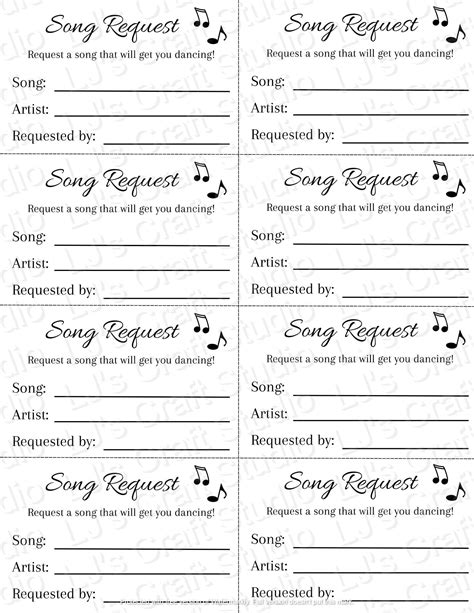 Printing Song Request Slips