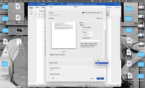 Printing double sided on mac with word
