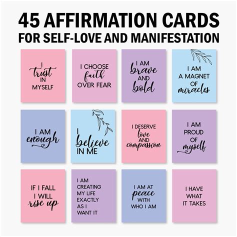 Prints 32 Digital Affirmation Cards For Manifesting Printable Vision