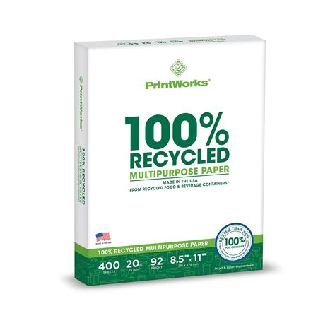 Printworks 100 Percent Recycled Multipurpose Paper, 20 Pound, …