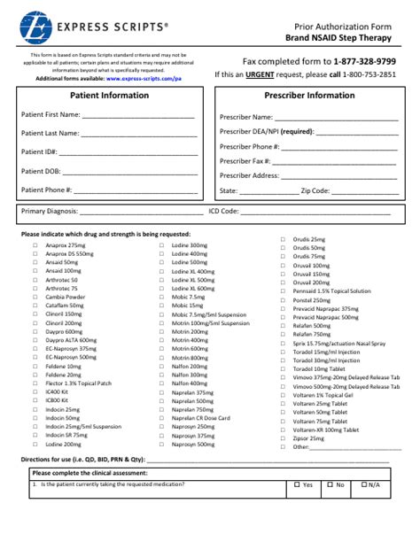 Prior Authorization Form Brand Nsaid Step Therapy Express Scripts