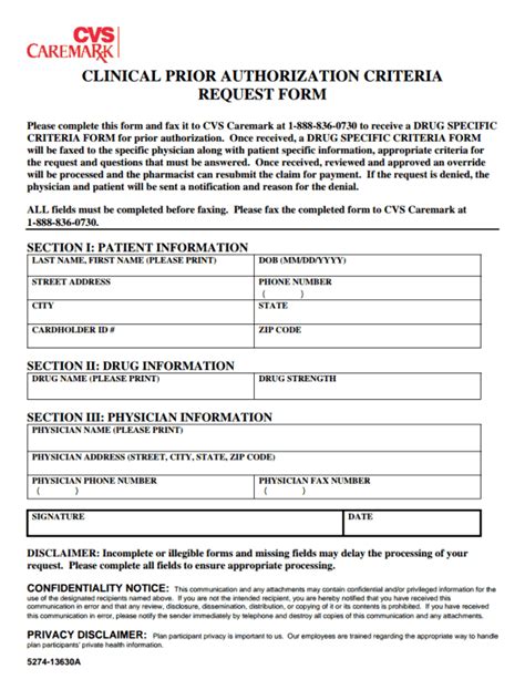Prior Authorization Form Request Cvs Caremark Download Printable PDF