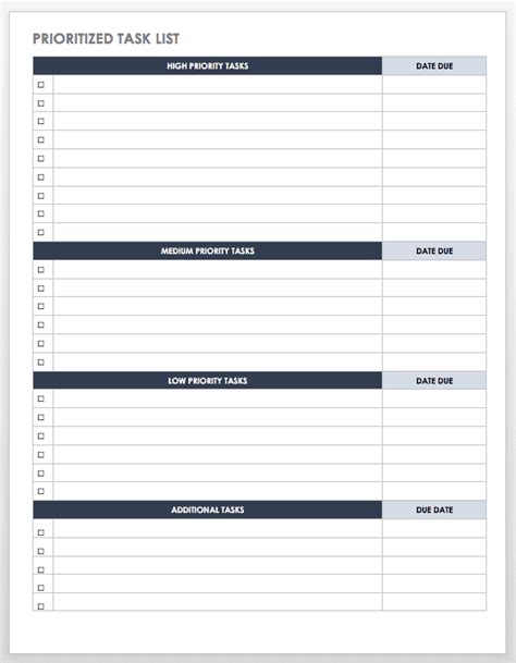 Prioritizing Tasks Worksheet To Do Lists for Daily Time Tracking
