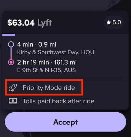 Priority Mode is Lyft