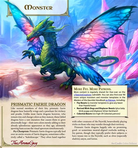 Discover the serpent of the rainbow with this new monster. The prismatic dragon is a rare epic dragon with prismatic powers. Tougher than other dragons, this beast is ready to test your party's mettle — if it's not testing your world's finest luxuries instead!. 