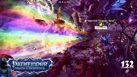 Prismatic spray pathfinder.  If a creature is struck by multiple beams, it...