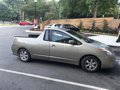 Prius truck. As a prius driver who never saw himself as a prius driver, I can relate. Little guy handles everything I throw at it, including 8ft lumber. I have two old work trucks for stuff that really requires a truck, but daily driving a beater prius and getting 45mpg makes my wallet pretty happy. 