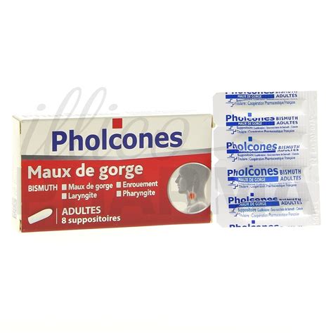 Prix de Pholcones Bismuth Maux De Gorge Adultes, 8 Suppositoires …