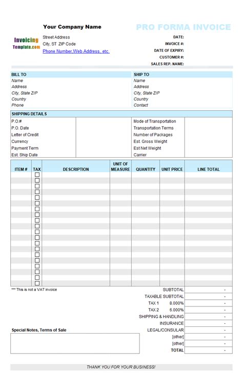Pro Forma Excel Spreadsheet regarding Pro Forma Spreadsheet Invoice