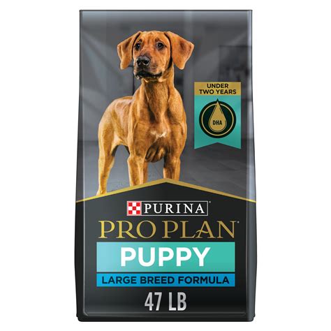 Pro plan large breed puppy. Drs. Satchu and Sheen recommend Purina Pro Plan puppy food, which comes in a large-breed-specific formula for pups under 2 years. It has DHA for brain development and calcium and glucosamine for healthy bone growth. And Dr. Sheen specifically likes the sensitive skin and stomach formula for pups who may need a milder … 
