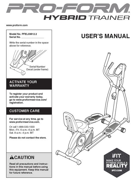 Pro-Form PFEL03812 User Manual