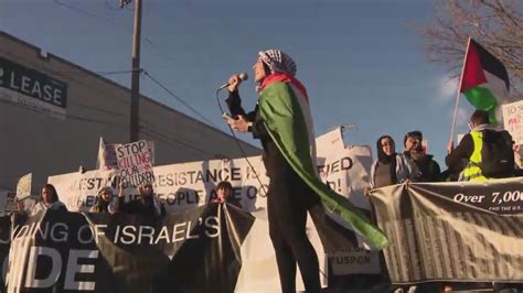 Pro-Palestinian protestors rally outside of Biden donor event in Chicago