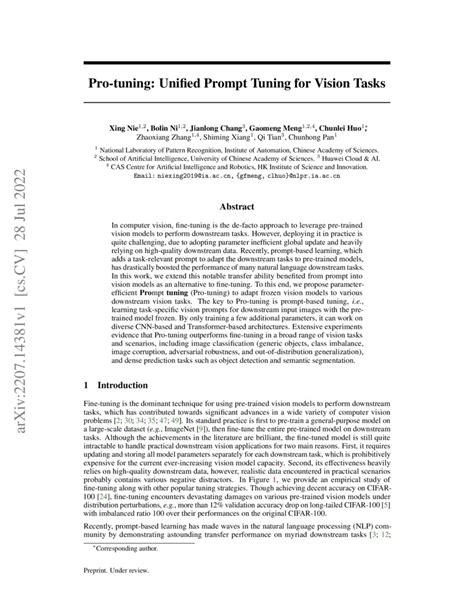 Pro-tuning: Unified Prompt Tuning for Vision Tasks DeepAI