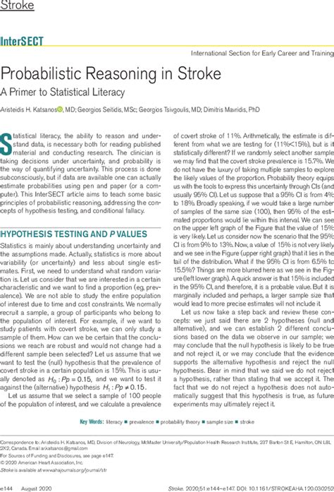 Probabilistic Reasoning in Stroke Stroke