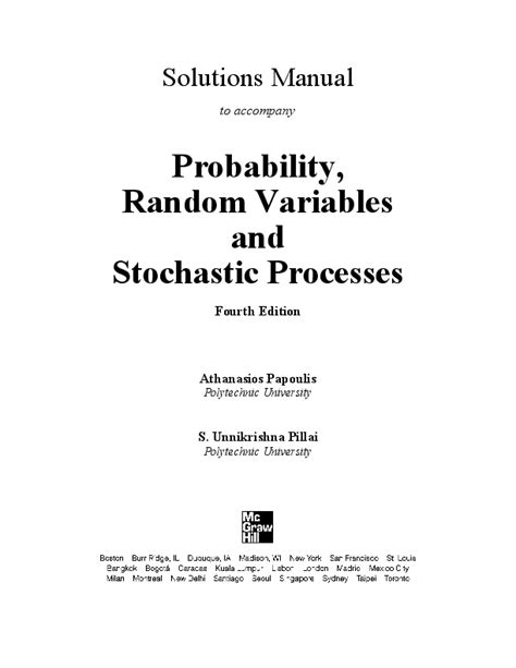 Probabilistic Systems Rom Signals Solution Manual