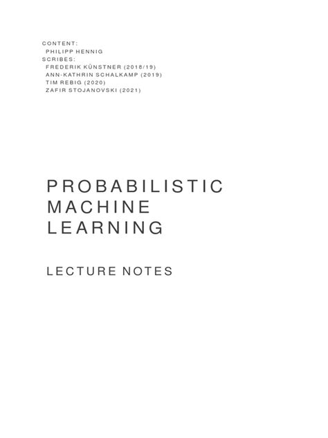 Probabilistic machine learning pdf.  It begins with a table of contents "Probab...