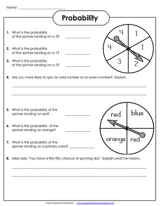 Probability And Or Worksheet Pdf