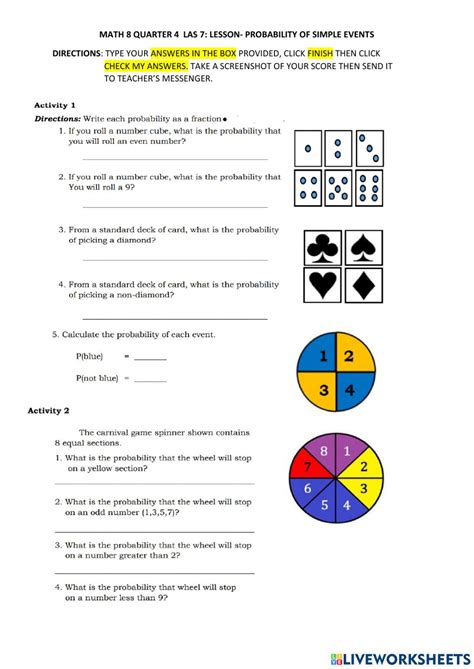 Probability Of Numbers Worksheets