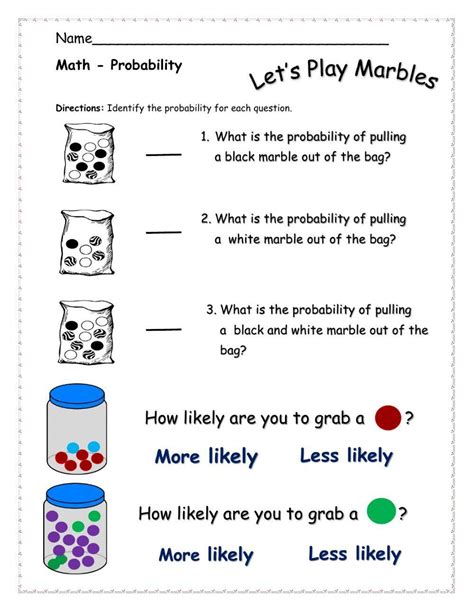 Probability Worksheets Probability Worksheets Probability Lessons Kids Math Worksheets