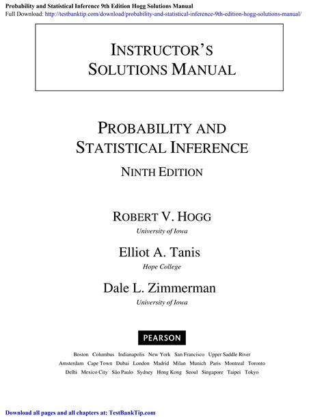 Probability and statistical inference odd solution manual. - Contribution de l'émigration bulgare de valachie.