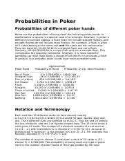 Probability of Poker.docx - Assignment 1 STAT181 Group...