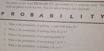 Probability of picking a letter from a word.  G8E4MC Textbook Unit6 Probability ...