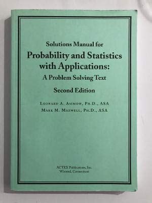 Probability statistics with applications solution manual. - Mesembs of the world illustrated guide to a remarkable succulent group.