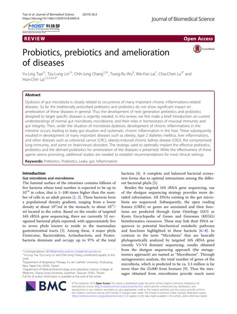 Probiotics, prebiotics and amelioration of diseases Journal of ...