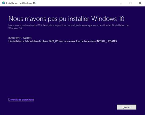 Problème lors de la migration vers compte Microsoft