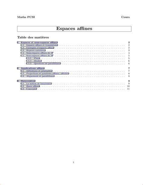Probla Mes D Espaces Affines