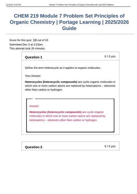 Problem Set From Macmmury Organic