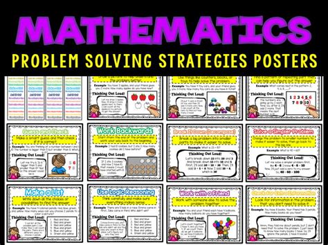 Problem Solving Strategies Posters Problem solving strategies, Math strategies, Math problem