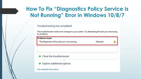 Problem with the Diagnostics Policy Service + Internet