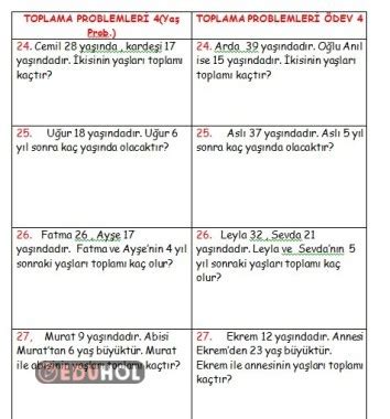 Problemler-yaş problemleri. 