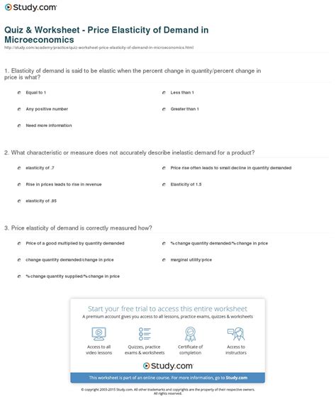 Problems In Demand Worksheet Answer Key