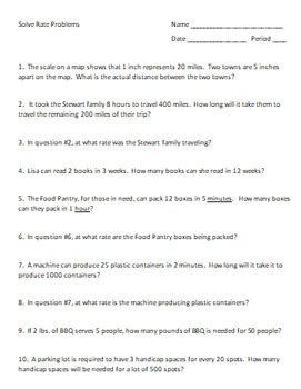 Problems Math 3 5 Rate Solving Big Ideas