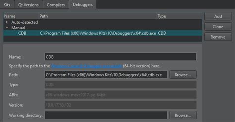 Problems with CDB Debugger in QtCreator Galfar