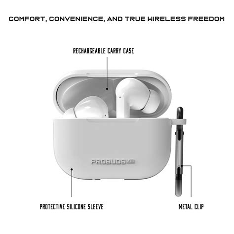 The manual provides step-by-step instructions on how to connect, power on, pair, and charge the earbuds. Additionally, the manual includes important safety precautions and FCC compliance information. Whether you’re using the Probuds V2 for work or leisure, you can enjoy uninterrupted audio bliss for up to 5 hours on a single charge..