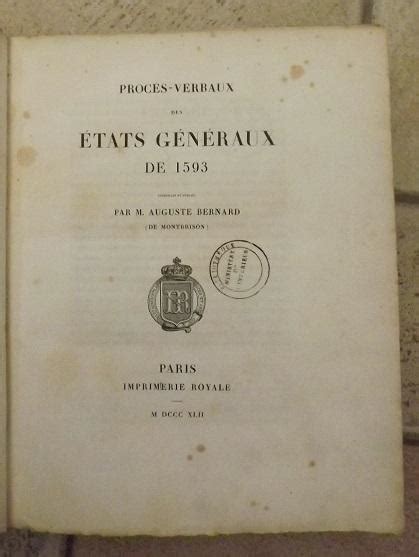 Procès verbaux des états généraux de 1593. - The complete classical music guide by john burrows.