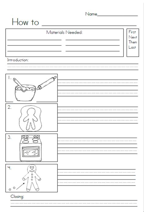 Procedural writing template