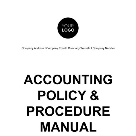 Procedure Manual Template Free Download Of Accounting Manual Template