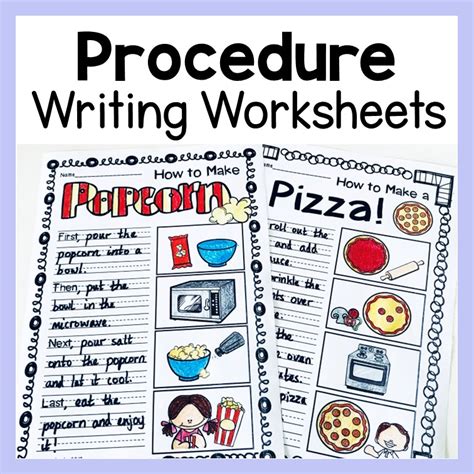 Procedure Writing Worksheets Terrific Teaching Tactics