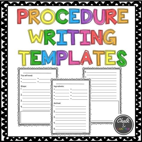 Procedure writing templates. Various levels and vocabulary. Click to
