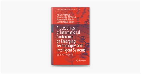 Proceedings Of The International Conference On Emerging Technologies In Intelligent System And Cont