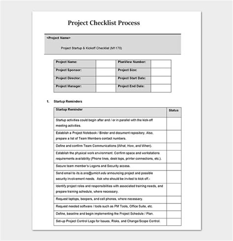 Process Checklist Template 20 Editable Checklists Excel Word Pdf Gambaran