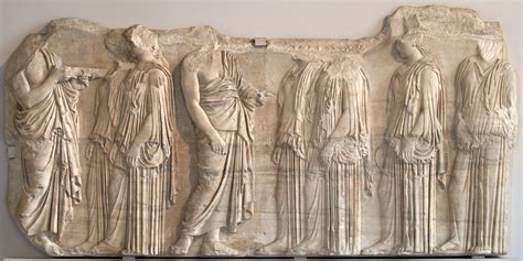 south frieze, 5 in the north), with three figures at the end of the north frieze whose sex cannot now be determined because so little of them is preserved. Thus women actually account for no more than 15% of the total participants. The number of surviving children of both sexes is even lower: approximately 5 %. . 