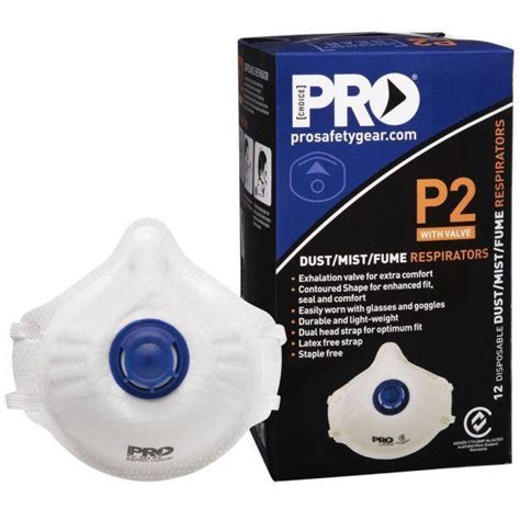 Prochoice valved respirators p2 rating 12 pack.  They feature an exhalation Pr...