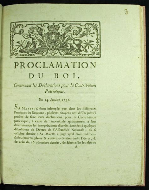Proclamation du roi, concernant les de clarations pour la contribution patriotique. - La conciliación extrajudicial y la conciliación judicial.