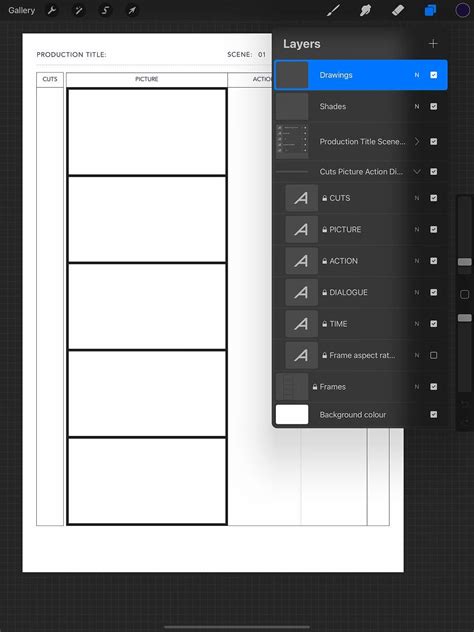 Procreate Storyboard Template